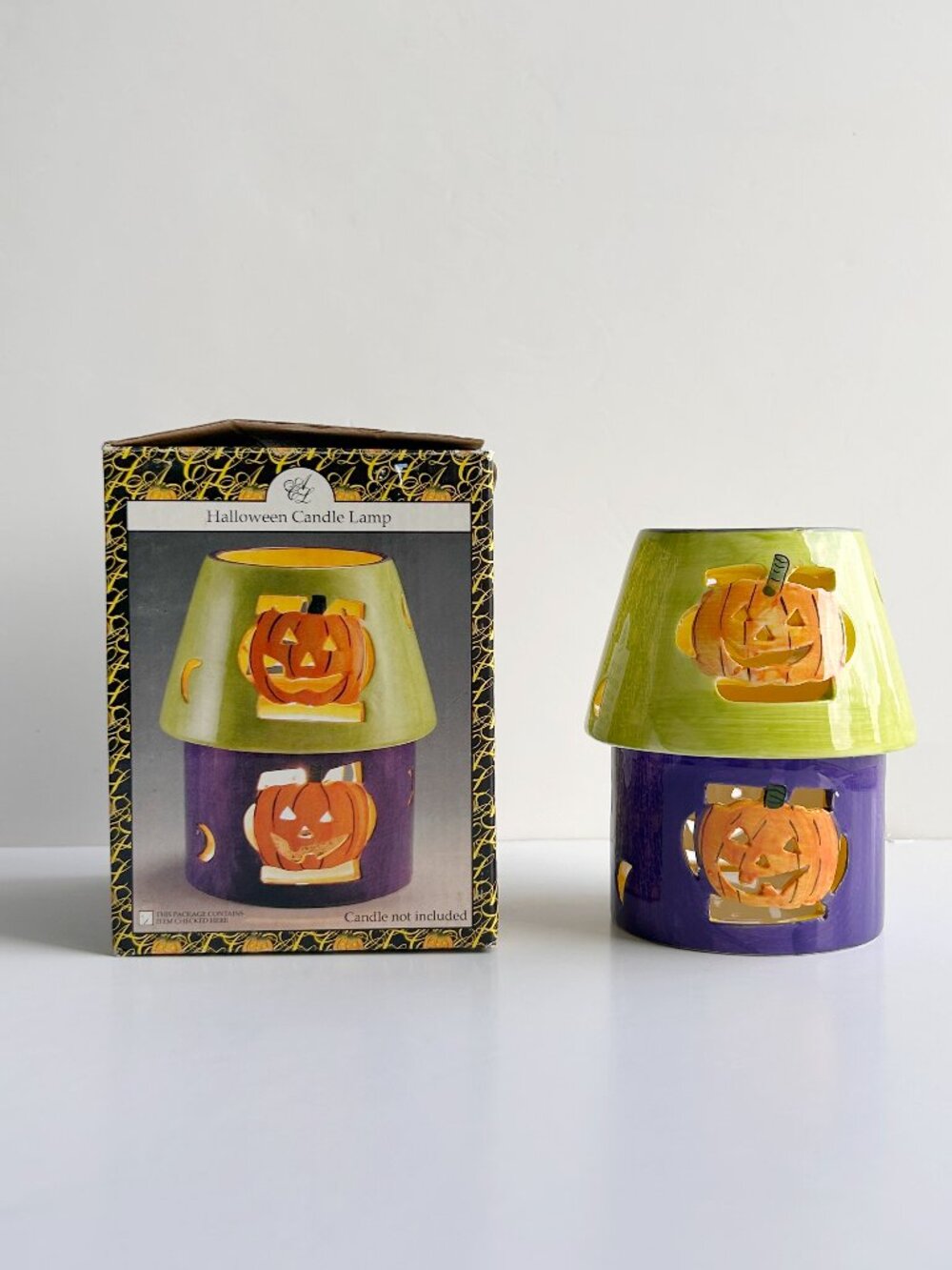Vintage Halloween Tea Light Jack O Lantern Holder